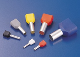 KSS双线套欧式端子EW1.0-10YW 黄色 双线管型端子 1平方 100只