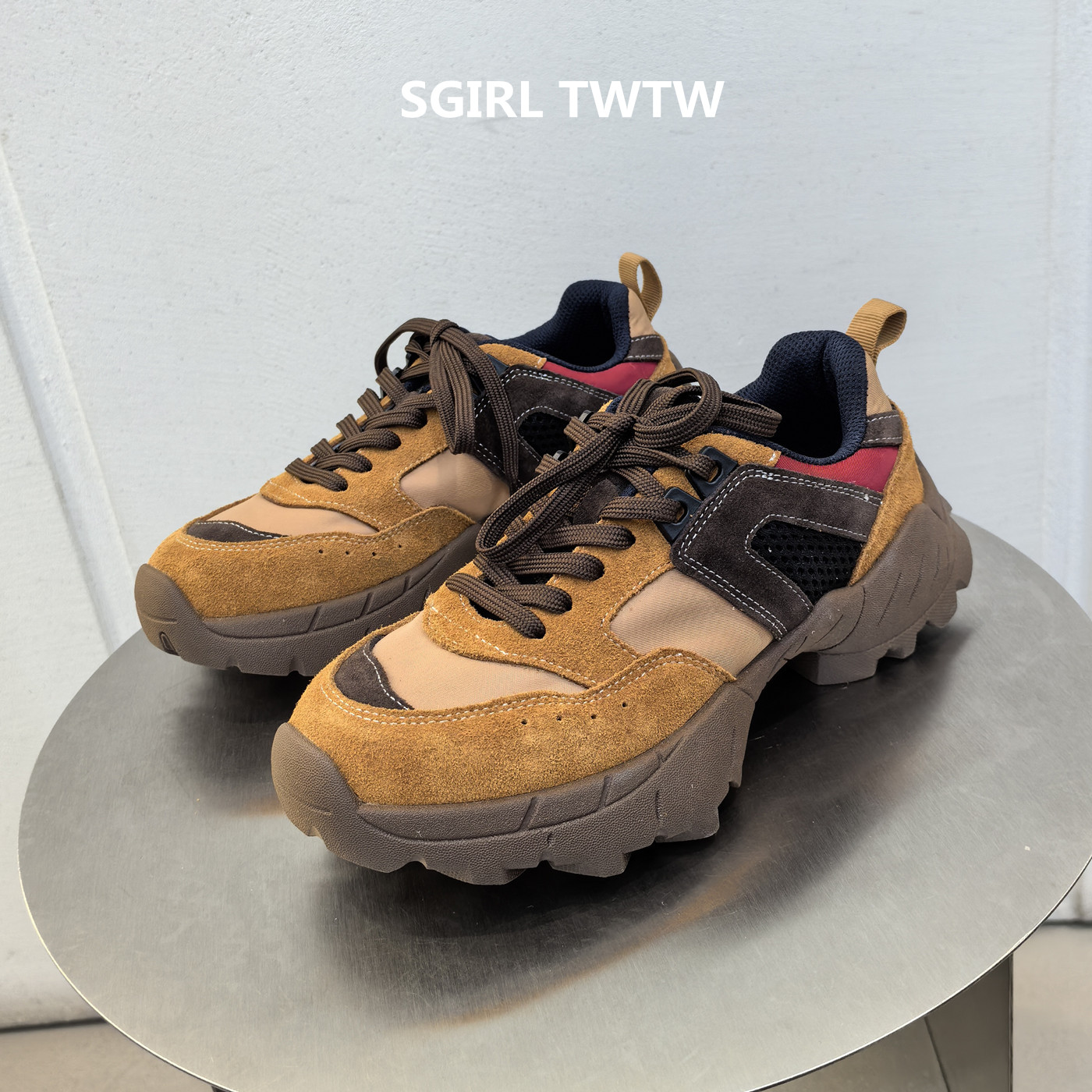 SGIRL真皮厚底百搭老爹鞋女鞋潮