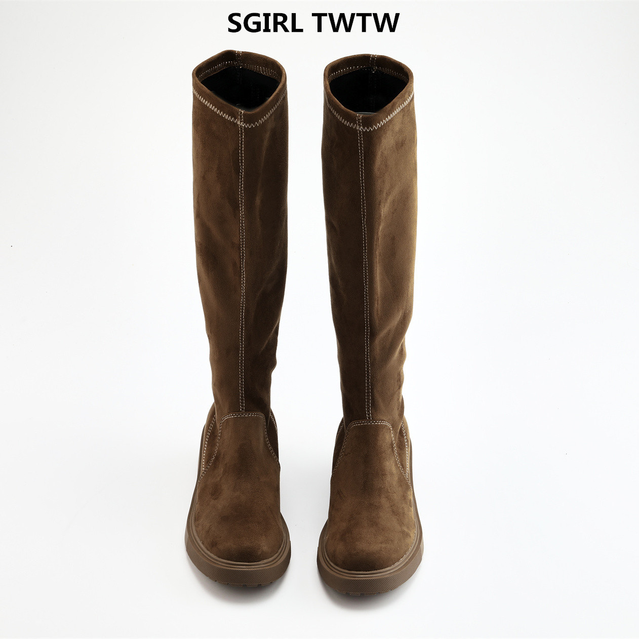 SGIRL超软透气厚底高筒靴弹力靴