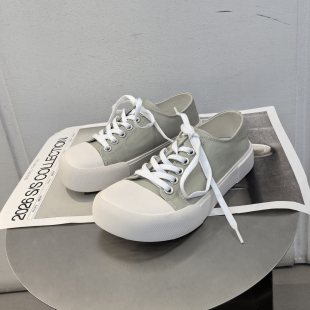 女鞋 SGIRL 板鞋 多色方头系带平底休闲帆布鞋 潮 TWTW2026年春夏新款