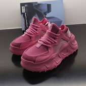 女 真皮透气厚底松糕底轻便柔软百搭休闲系带老爹鞋 2025年夏季 新款