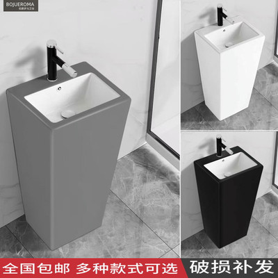 小户型陶瓷立柱盆一体落地式洗手盆卫生间阳台洗脸盆户外洗手台盆