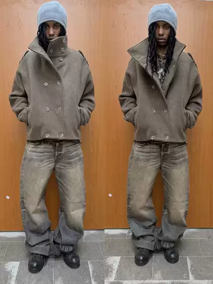 No Faith Studios New Sun-Faded Hand-Cut Distressed Flared Straight-Leg Selvedge Red-Edged Jeans