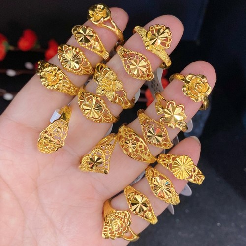 女款合金简约仿金戒指仿真金保色