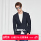 西服外套 男高级感暗格纹修身 JODOLL乔顿男士 平驳领商务休闲单西装