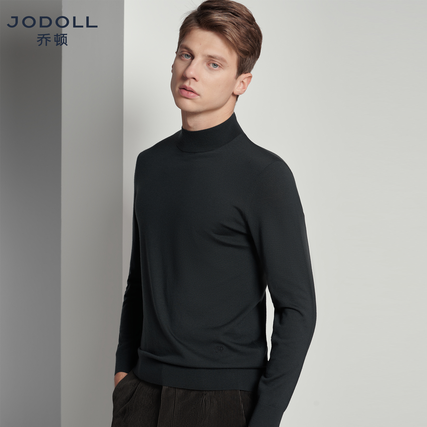 JODOLL乔顿多色羊毛衫男士商务休闲半高领山羊绒绵羊毛打底针织衫