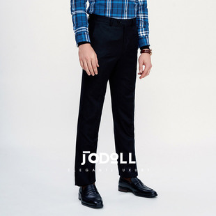 子长裤 直筒裤 黑色修身 微弹绵羊毛西装 JODOLL乔顿西裤 裤 男商务正装