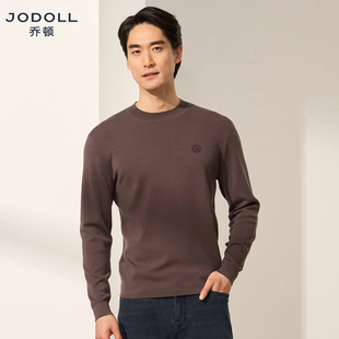 jodoll乔顿半高领毛衣男咖色羊绒羊毛衫 25年秋冬休闲保暖针织衫