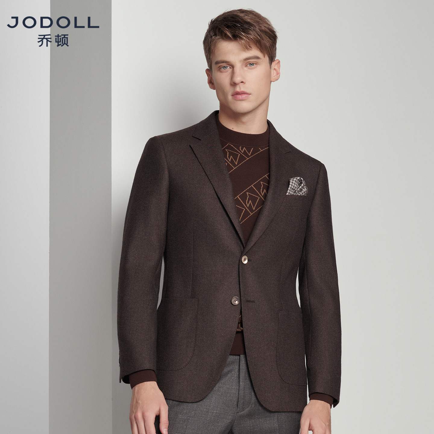 山羊绒商务西服JODOLL正装秋修身