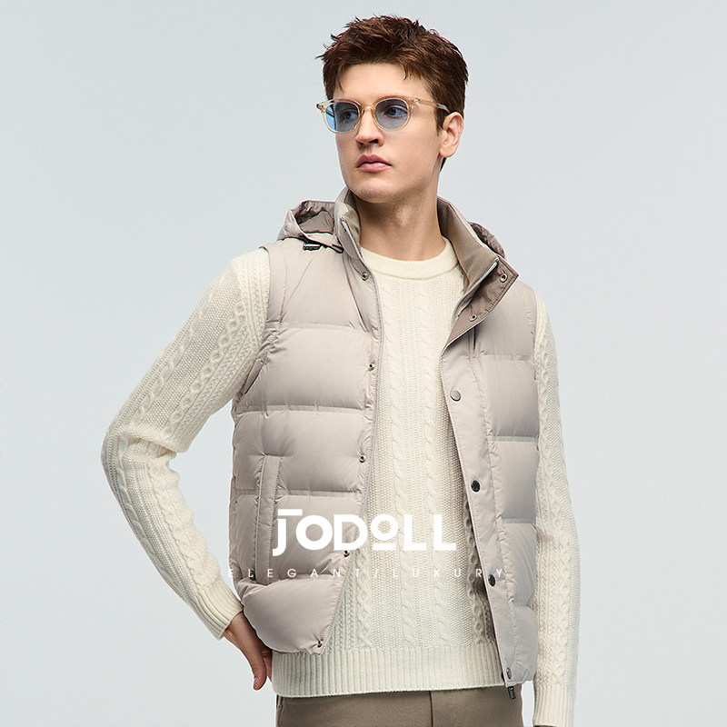 JODOLL乔顿男舒适保暖双色羽绒马甲简约百搭可拆卸帽无袖马甲外套,男装,羽绒马甲,淘宝优惠券,粉丝福利购,淘宝优惠卷