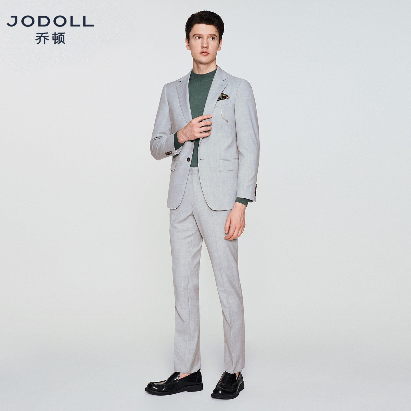 JODOLL乔顿西服套装男士高级感时尚修身新郎婚礼结婚正装西装男