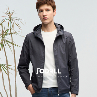 乔顿男户外休闲上衣轻薄柔软舒适简约百搭连帽夹克 防晒衣 UPF50