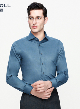 JODOLL乔顿【抗皱易打理】长袖衬衫男士冰丝滑爽高端商务休闲衬衣