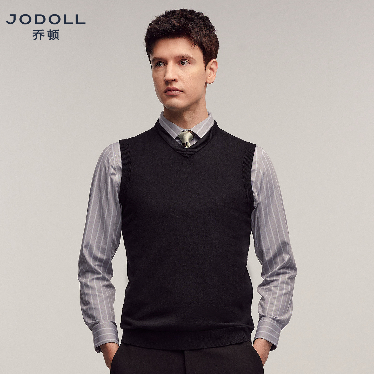 乔顿V领百搭保暖羊毛衫绵羊毛