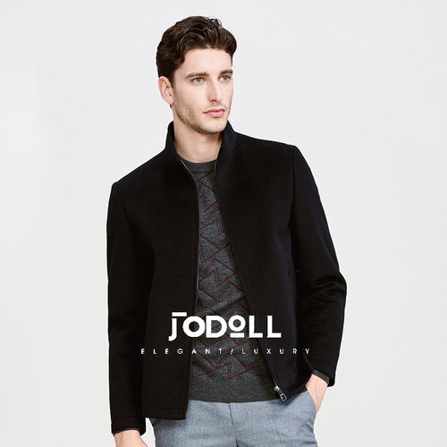 山羊绒夹克JODOLL保暖立领秋宽松