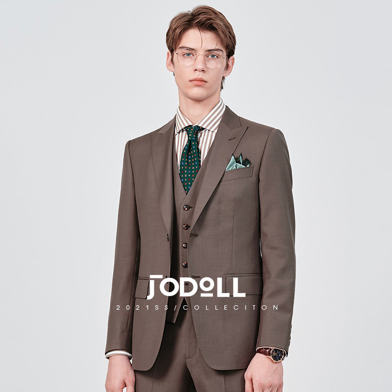 JODOLL乔顿男士商务正装修身西服套装男韩版潮流气质羊毛职业套