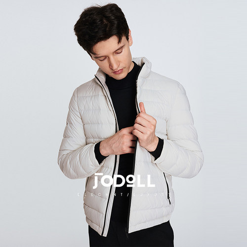 JODOLL休闲立领常规印花羽绒服
