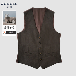 西服马甲25年秋冬季 商务正装 JODOLL乔顿男士 保暖背心 99%绵羊毛