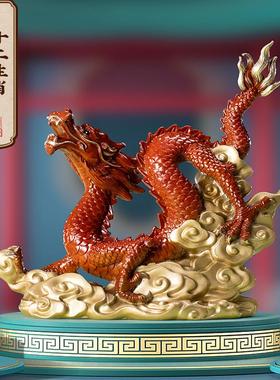 朱炳仁铜黄铜中国风书房生肖摆件