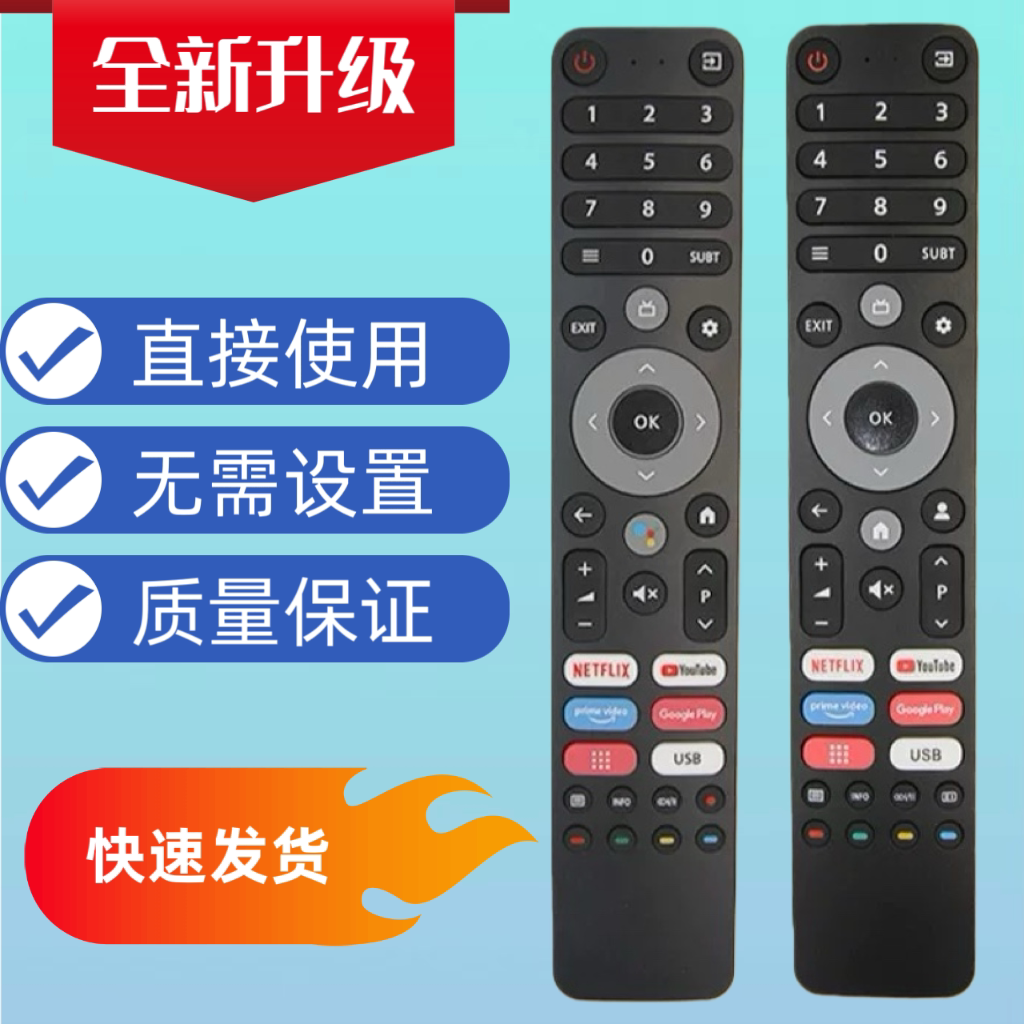 适用于CHIQ 红外蓝牙语音英文外贸遥控器多种型号