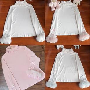 秋冬内搭百搭气质显瘦上衣女 高领长袖 新爆款 洛丽塔奶油甜心打底衫