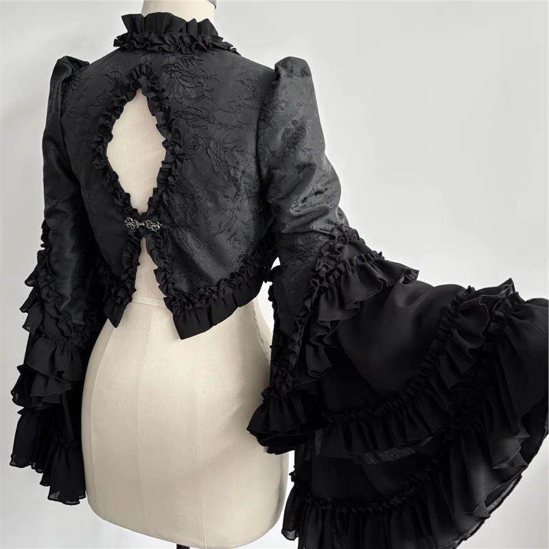 夜访吸血鬼姬袖黑色白色坎肩【时织魔女Lolita】,模玩/动漫/周边/娃圈三坑/桌游,lolita衬衫/内搭,淘宝优惠券,粉丝福利购,淘宝优惠卷