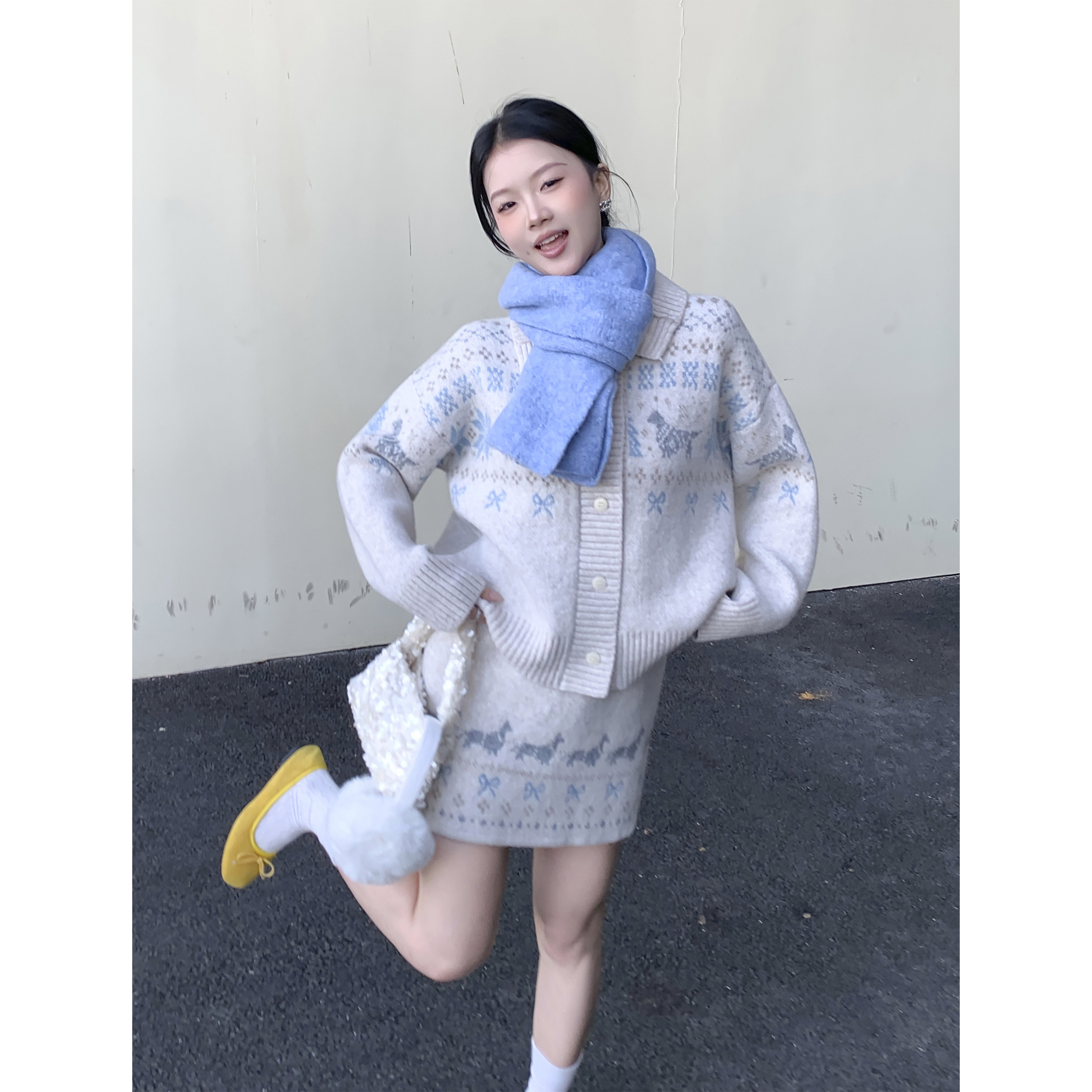 张小醒DRESS STUDIO套装女冬季高领厚毛衣针织开衫毛衫上衣两件套,女装/女士精品,时尚套装,淘宝优惠券,粉丝福利购,淘宝优惠卷