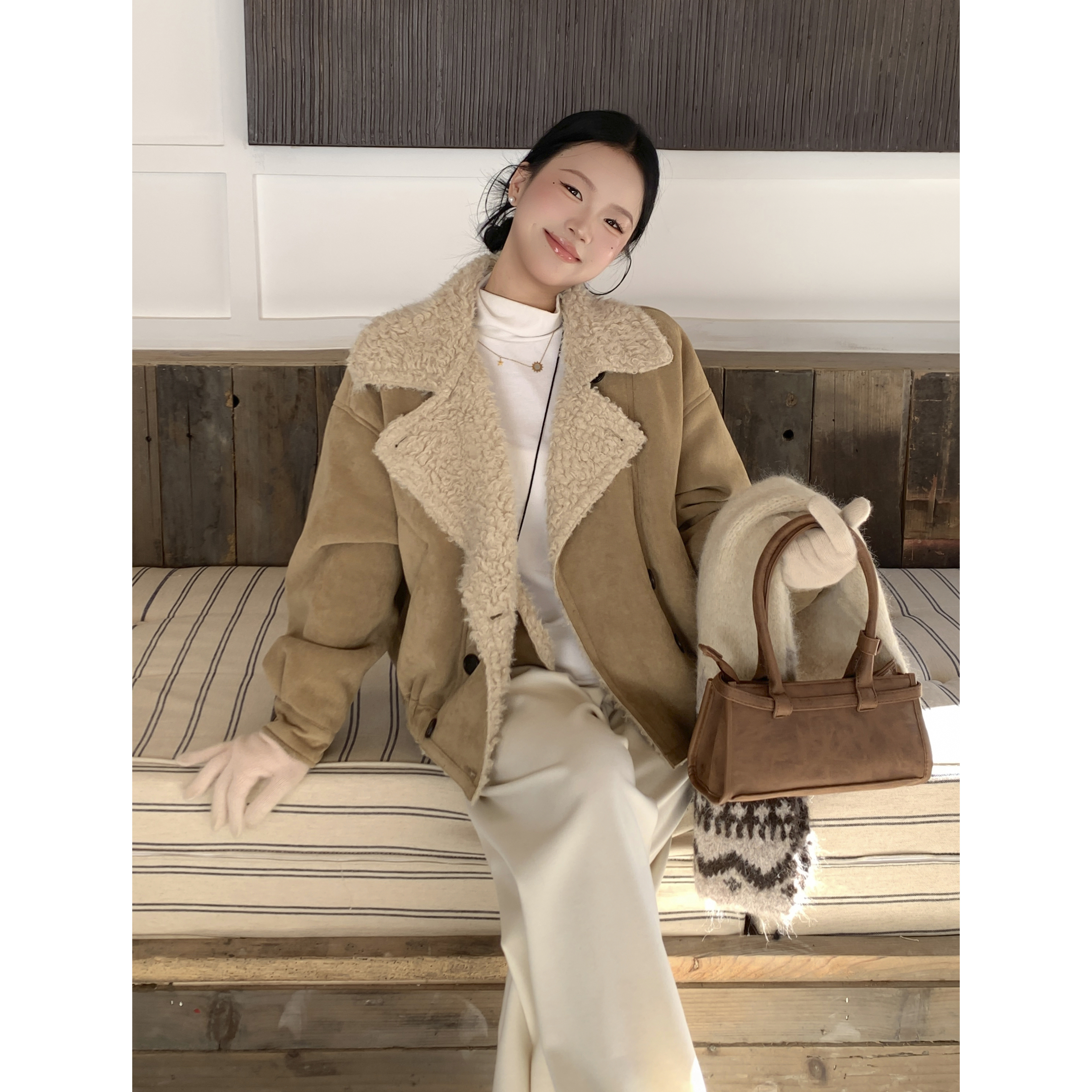 张小醒DRESS STUDIO又酷又飒保暖翻领短外套女冬季加绒加厚派克服,女装/女士精品,短外套,淘宝优惠券,粉丝福利购,淘宝优惠卷