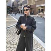 张小醒DRESS 加绒两件套 女连帽立领外套阔腿休闲裤 STUDIO冬季 套装