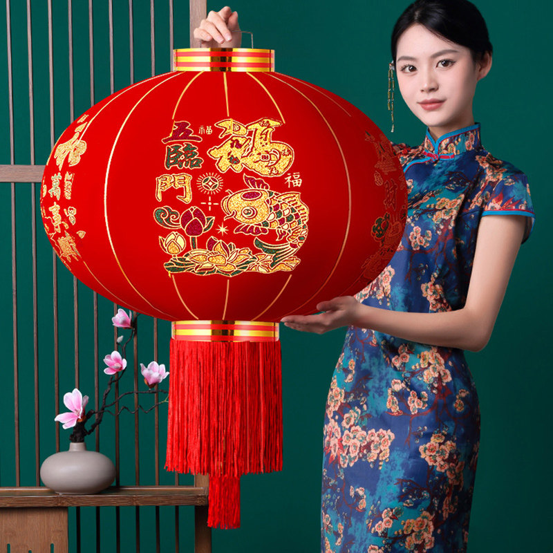 2026新款大红灯笼大门口一对中国风吊灯阳台户外装饰过年新年挂饰