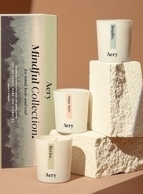 Aery英国玻璃杯香薰蜡烛礼盒家用室内香氛植物精油无烟大豆蜡礼物