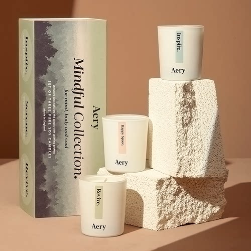 Aery英国玻璃杯香薰蜡烛礼盒无烟