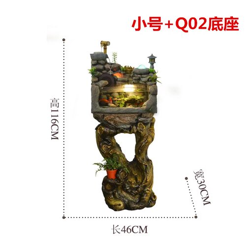 水调江南日式田园客厅水景喷泉鱼缸装饰品流水创意造景桌面摆件i.