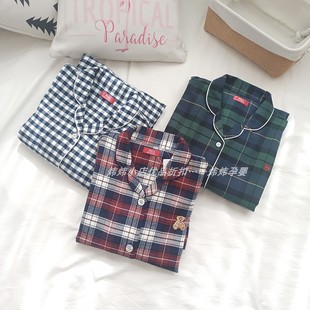 出口日单POL 产后喂奶家居服孕妇睡裙 O春秋磨毛哺乳月子服中长款