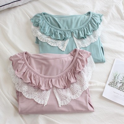 月子服莫代尔薄款授乳睡衣单件