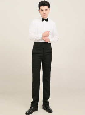 大合唱演出服装2025新款白色长袖男士合唱团演出中老年表演显瘦夏