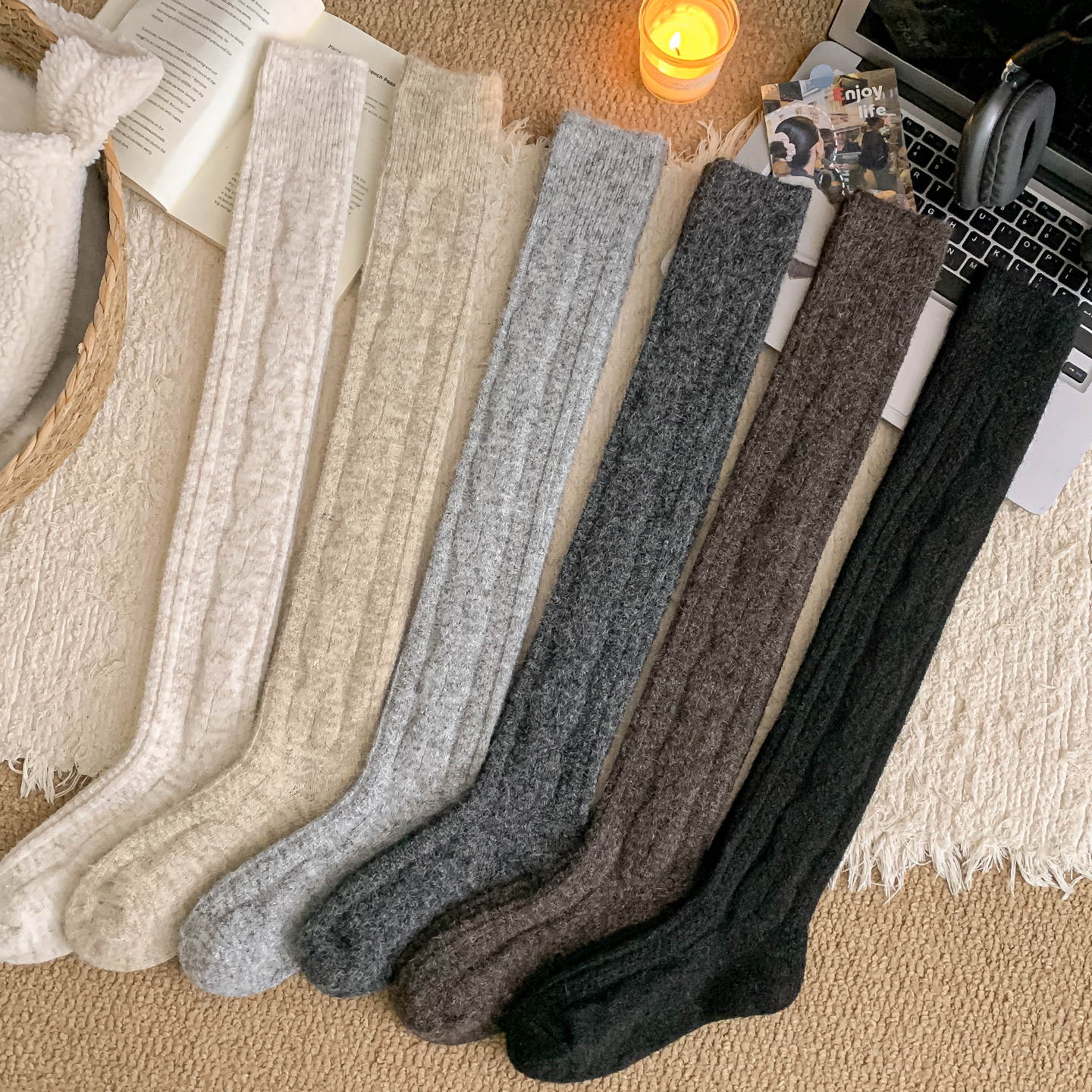秋冬加厚过膝保暖高筒袜长筒
