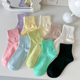 纯色袜子女短筒袜春夏季 薄款 透气棉袜ins潮韩国日系白色夏天短袜