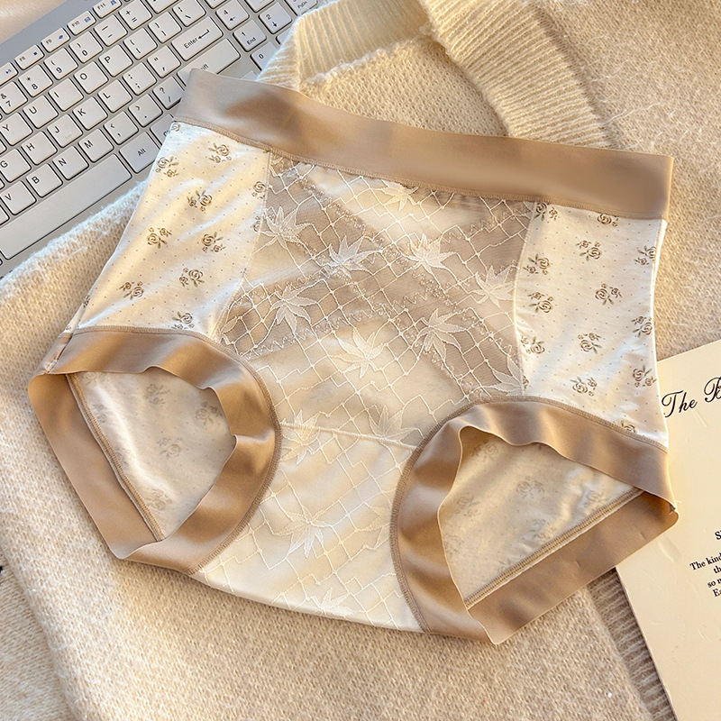 女士高腰收腹甜美碎花三角裤