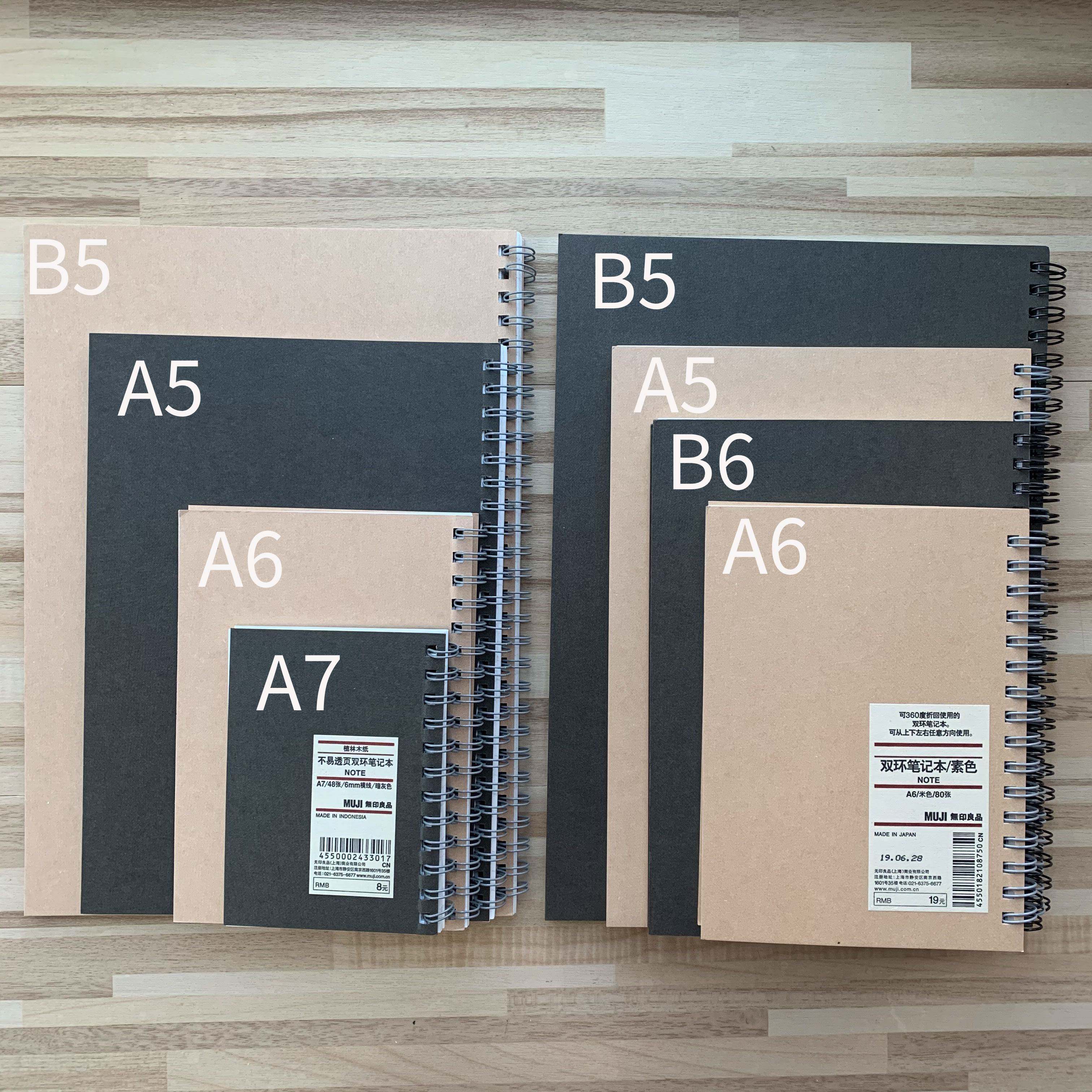 现货 MUJI无印良品文具 植林木双环笔记本 横线/空白 记事本