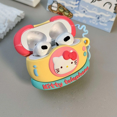 kitty电话机适用于三星Buds4 Pro新款保护套三星buds3pro蓝牙耳机壳Galaxy Buds3 FE卡通硅胶收纳盒BUDS3软