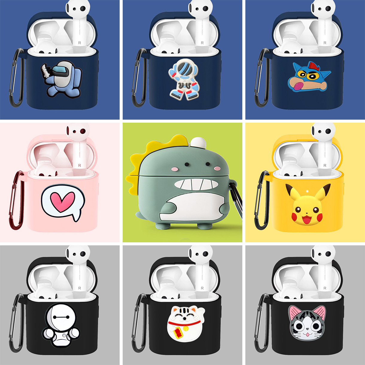 适用于小米air2保护套小米air2s真无线蓝牙耳机壳硅胶软壳air2s二代充电盒卡通可爱保护壳Air2耳机套挂件2s套