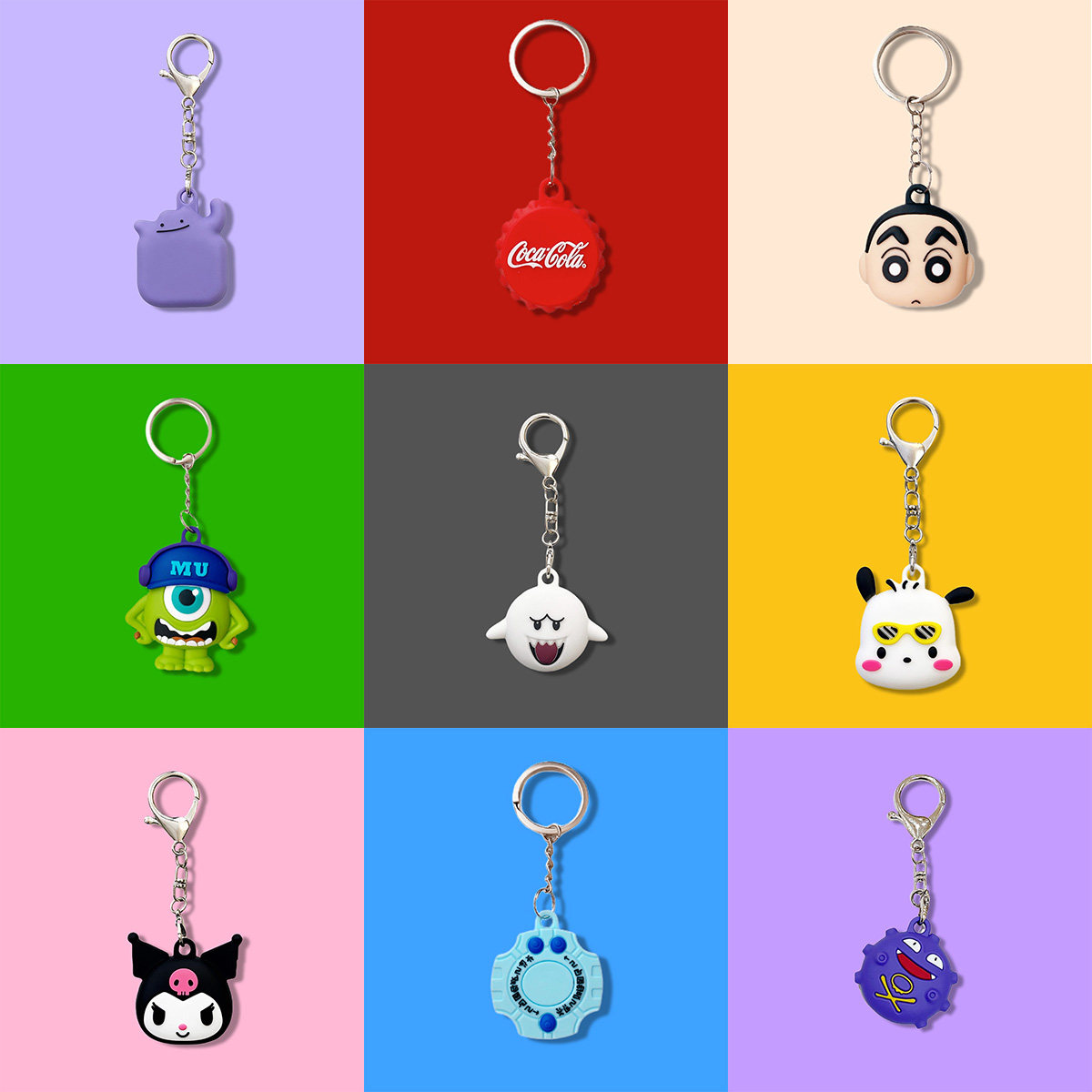 适用Airtag保护套airtags保护壳全包钥匙扣硅胶软壳新款苹果air tag套狗猫项圈挂件卡通可爱情侣动漫防丢器套