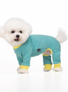 sniff宠物狗狗猫咪春季四脚条纹打底衫泰迪比熊雪纳瑞小型犬衣服