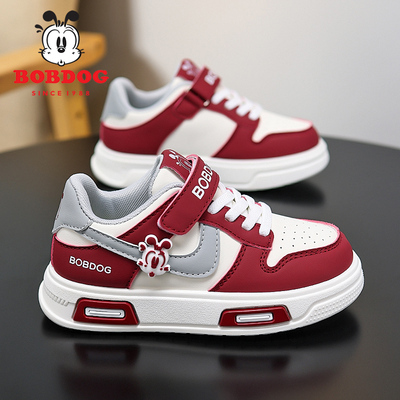 巴布豆女童皮面防水运动鞋春秋