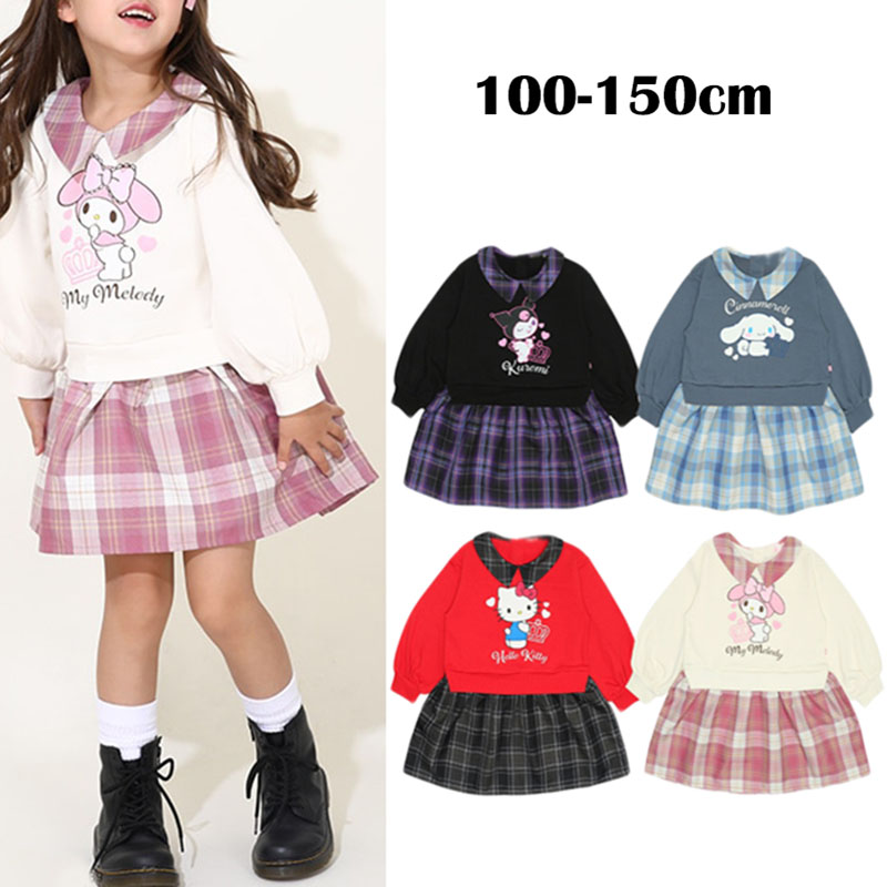 25女童纯棉毛圈长袖假两件长款卫衣春秋冬外套儿童卡通厚款连衣裙