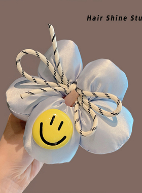 可爱笑脸花朵蝴蝶结大肠圈头绳头饰高级感扎头发圈百搭丸子头发绳