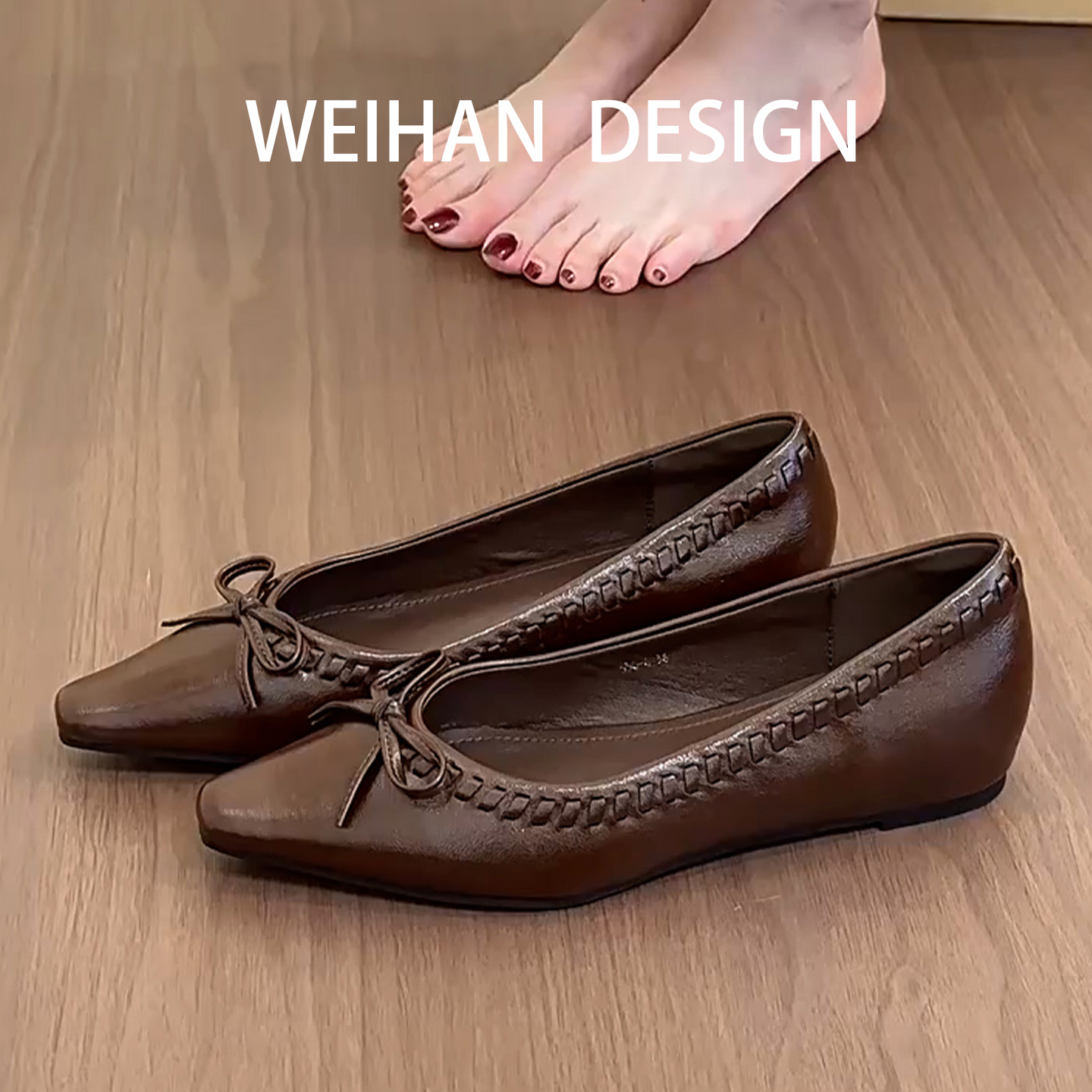 羊皮版！气质尖头蝴蝶结