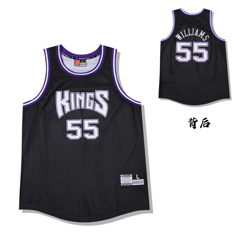 威廉姆斯55美式复古球衣湖人科比麦迪詹姆斯夏季大网眼篮球服背心