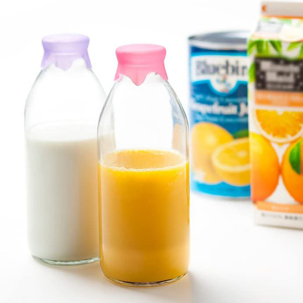 [玻璃王]日本进口aderia硅胶盖玻璃瓶果酱瓶牛奶瓶布丁瓶储物罐